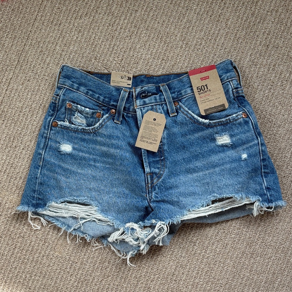 Levi's Distressed Blue Jean Shorts